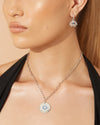 Izoa Aria Embellished Eye Necklace Silver