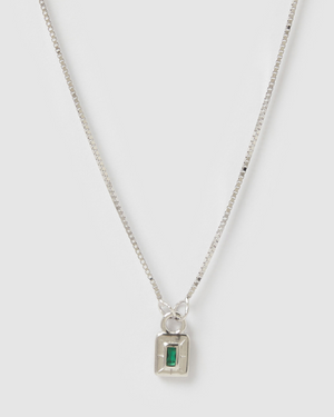 Izoa Cairo Necklace Silver Green
