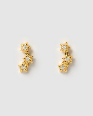 Izoa Charlie Stud Earrings Gold