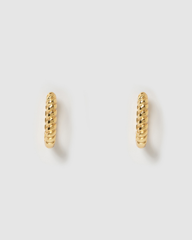 Izoa Luna Mini Hoop Earrings Gold