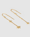 Izoa Lisa Thread Earrings Gold
