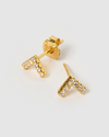 Izoa Veronica Stud Earrings Gold