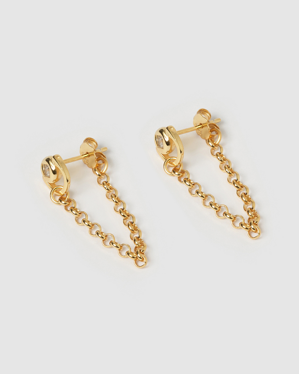 Izoa Firefly Drop Stud Earrings Gold