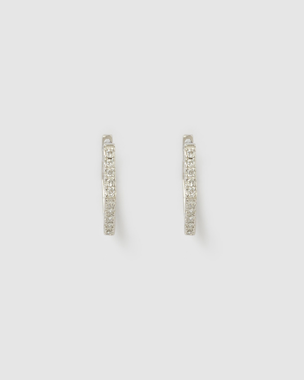 Izoa Geo Huggie Earrings Silver