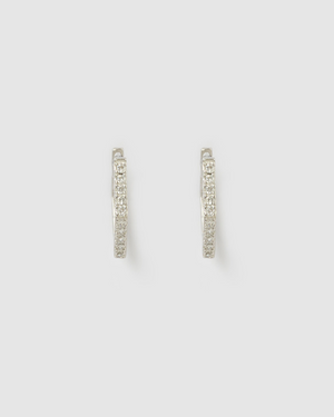 Izoa Geo Huggie Earrings Silver