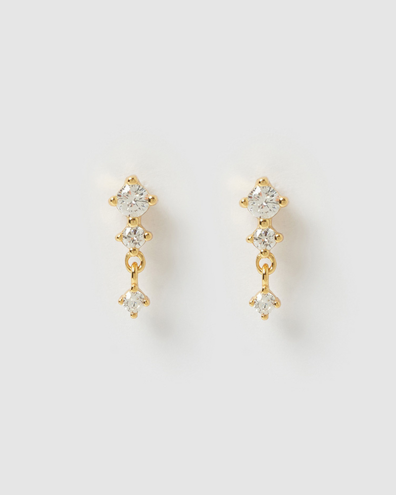 Izoa Wendy Stud Earrings Gold