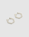 Izoa Geo Huggie Earrings Silver