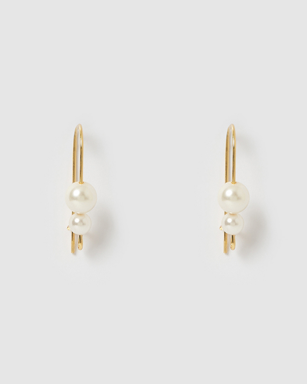 Izoa Eclipse Earrings Gold Pearl