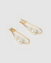 Izoa Eclipse Earrings Gold Pearl