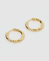 Izoa Rosetta Hoop Earrings Gold Baby Pink