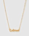 Izoa Libra Written Star Sign Necklace Gold