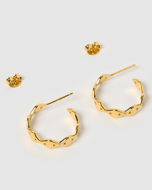 Izoa Adelle Hoop Earrings Gold