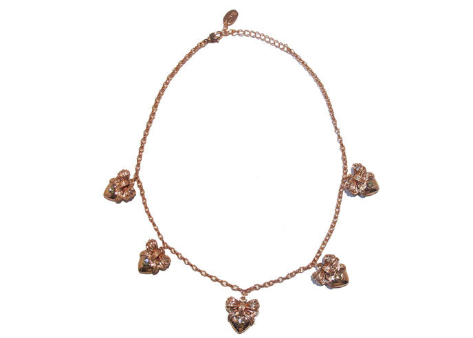 Izoa rose gold heart pendant necklace