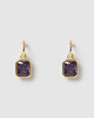 Izoa Radiance Mini Hoop Gold Purple