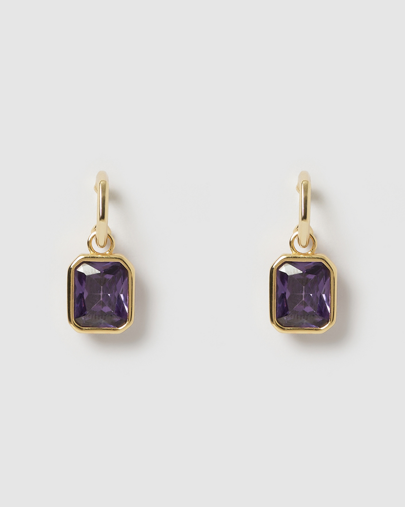 Izoa Radiance Mini Hoop Gold Purple