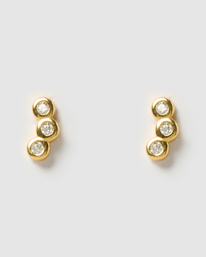 Izoa Andie Stud Earrings Gold