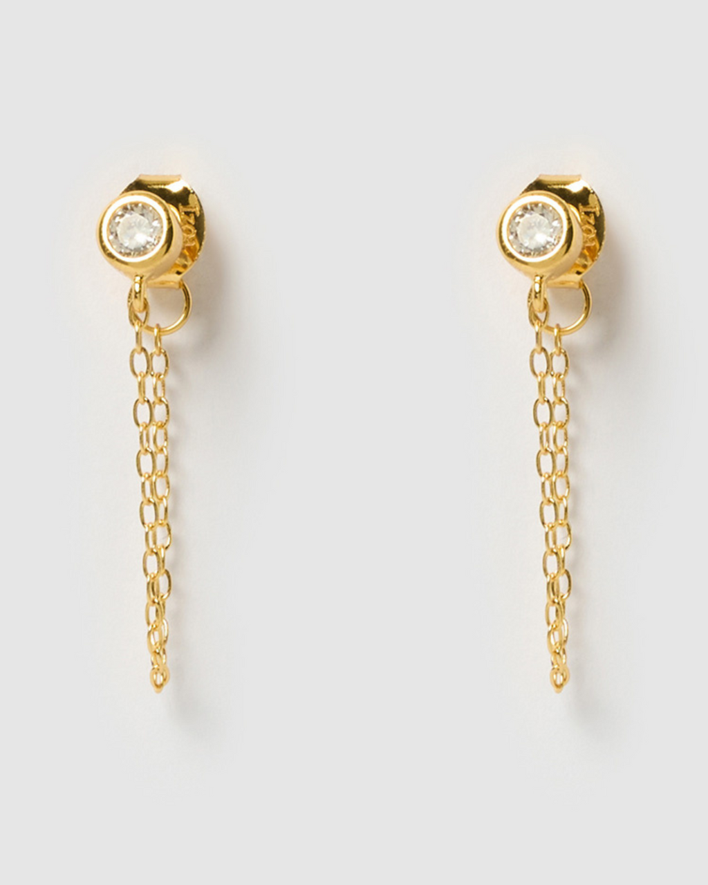 Izoa Arianna Drop Stud Earrings Gold