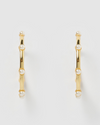 Izoa Sandy Hoop Earrings Gold Pearl