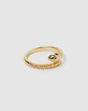 Izoa Ebony Snake Ring Gold