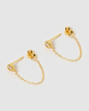 Izoa Arianna Drop Stud Earrings Gold