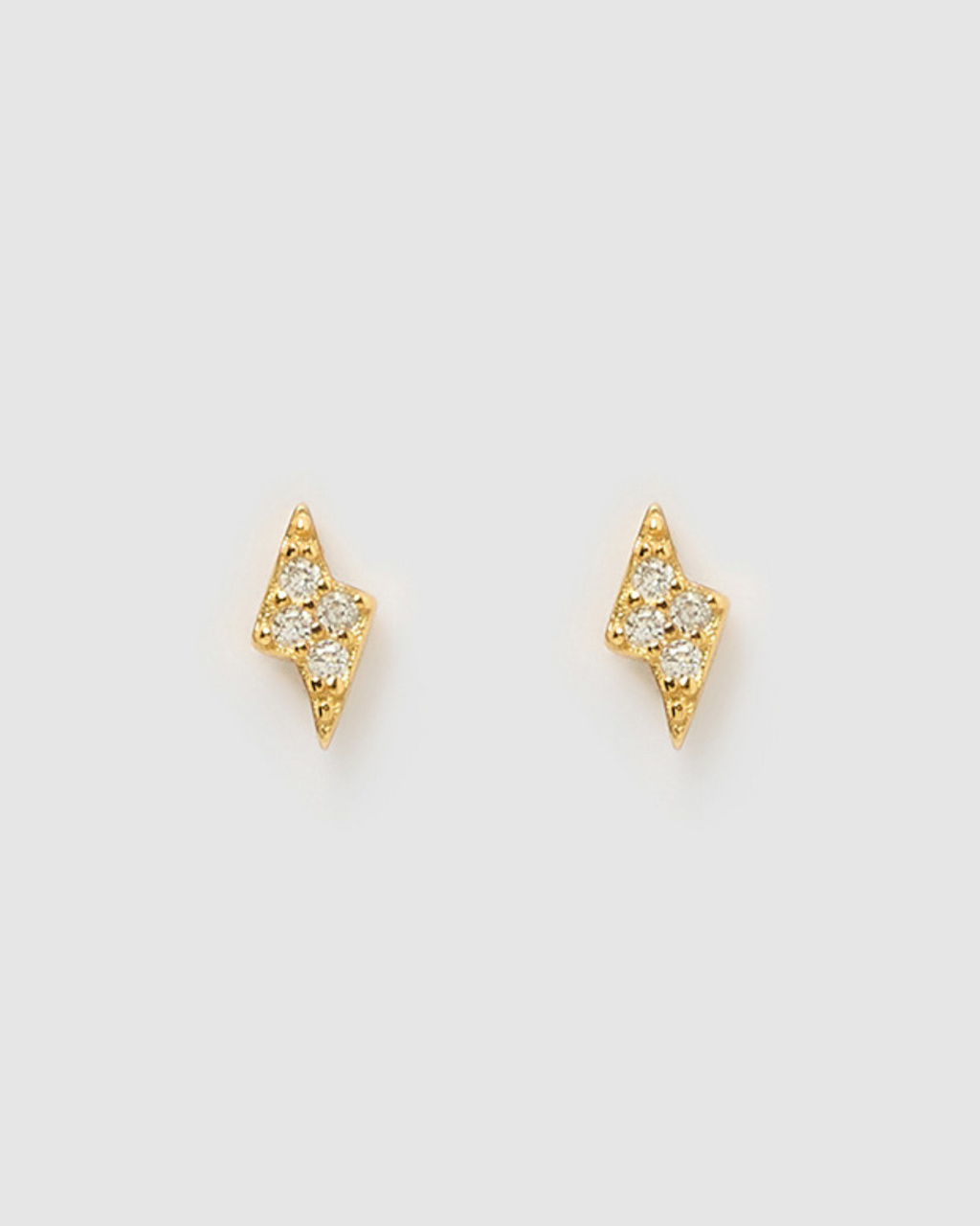 Izoa Strike Stud Earrings in Gold