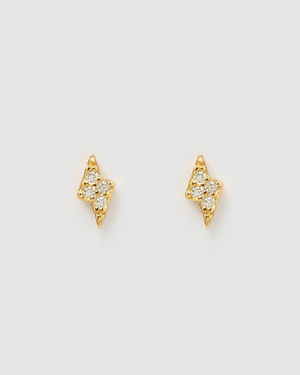 Izoa Strike Stud Earrings in Gold