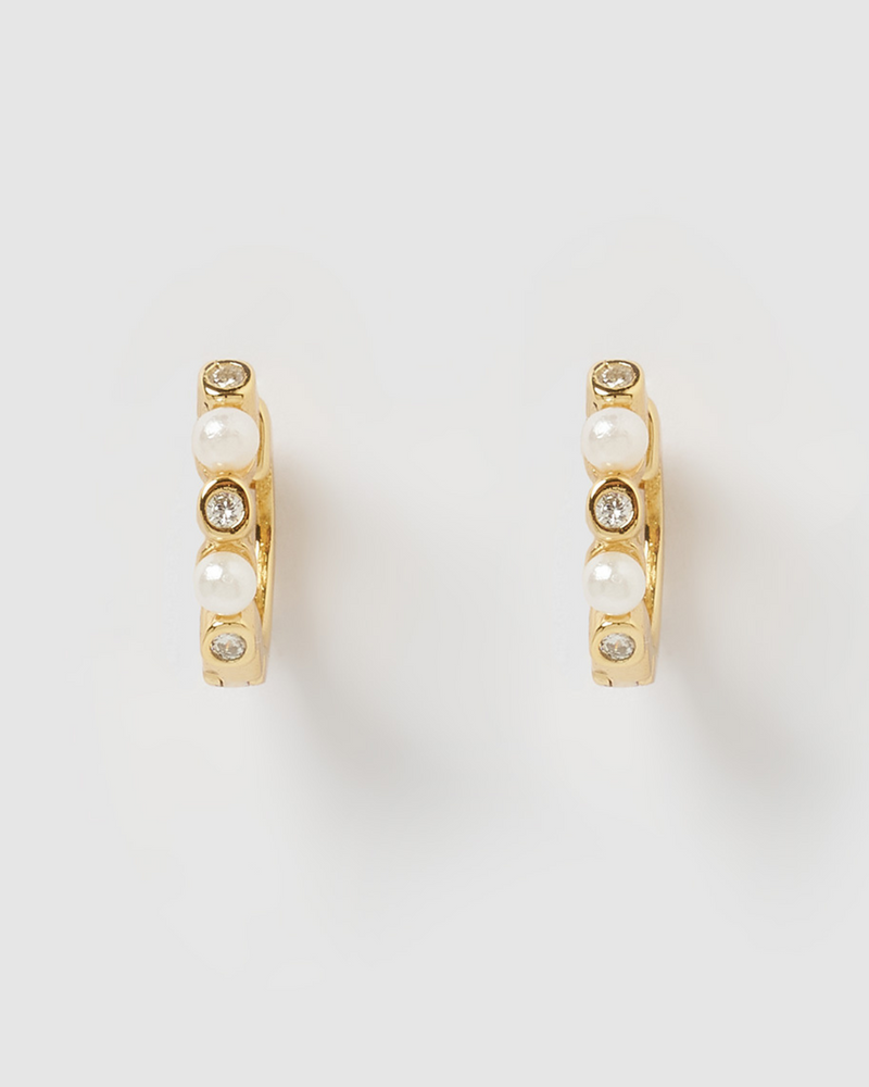 Izoa Candice Huggie Gold Pearl