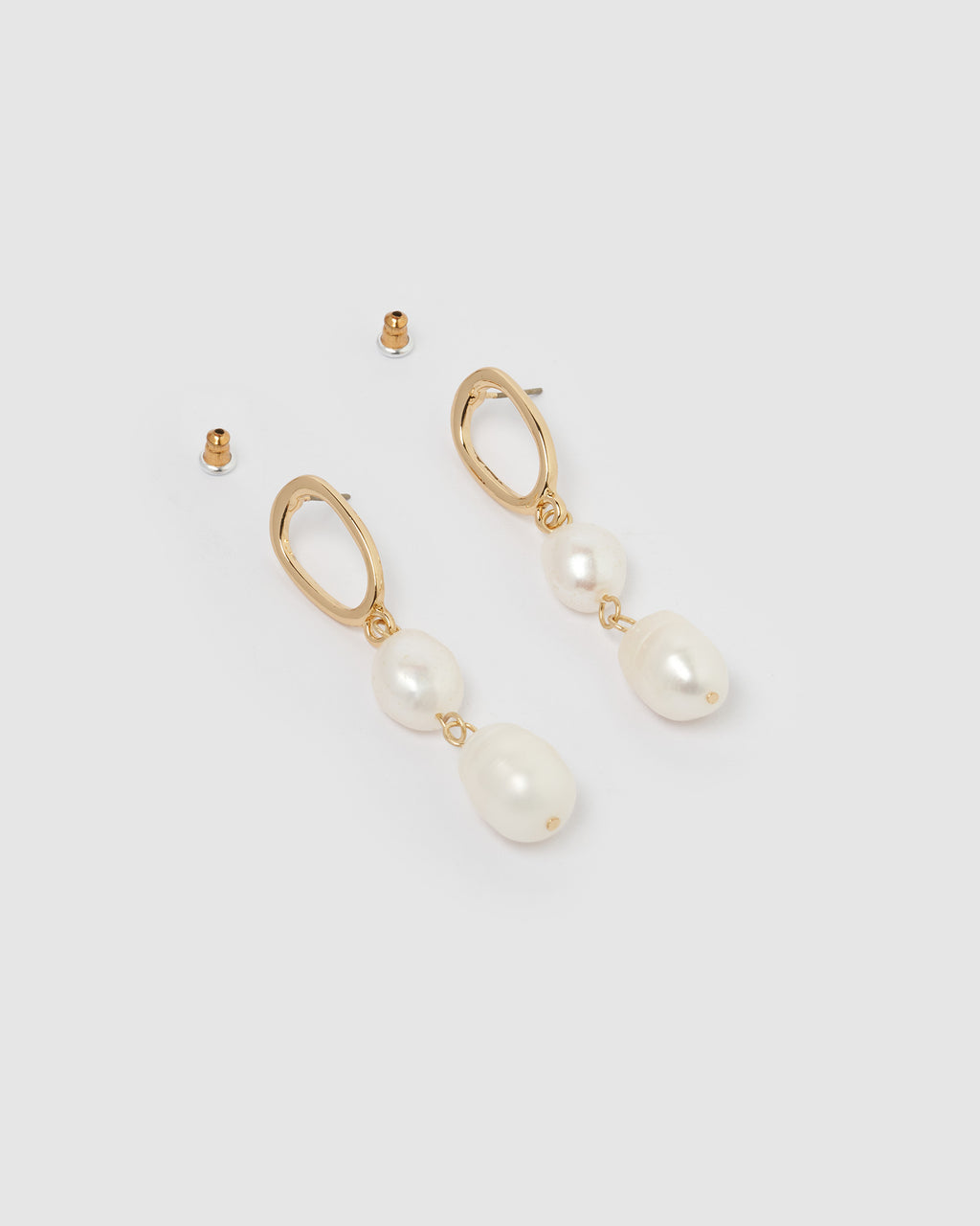 Izoa Aislinn Earrings Gold Freshwater Pearl