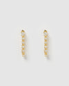 Izoa Alicia Drop Stud Earrings Gold