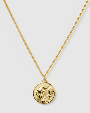 Izoa Angels Eye Pendant Necklace Gold