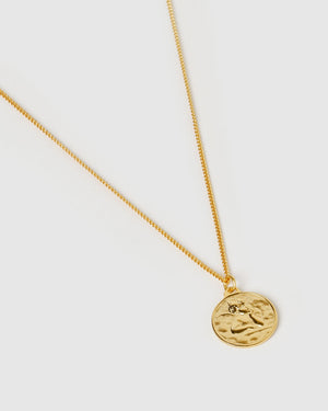 Izoa Angels Eye Pendant Necklace Gold