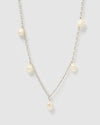 Izoa Anjelica Freshwater Pearl Necklace Silver