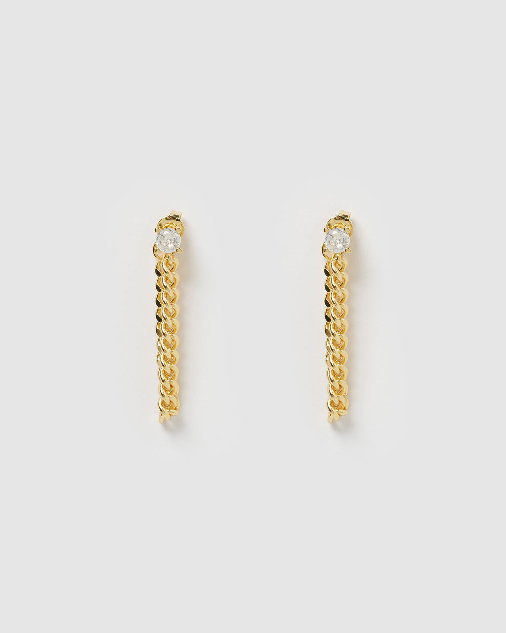 Izoa Annie Drop Stud Earrings Gold