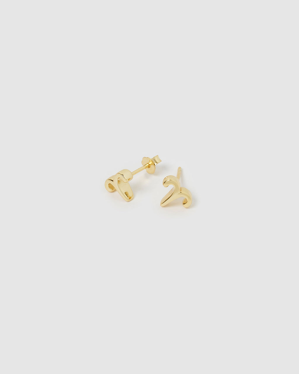 Izoa Aries Star Sign Symbol Stud Gold