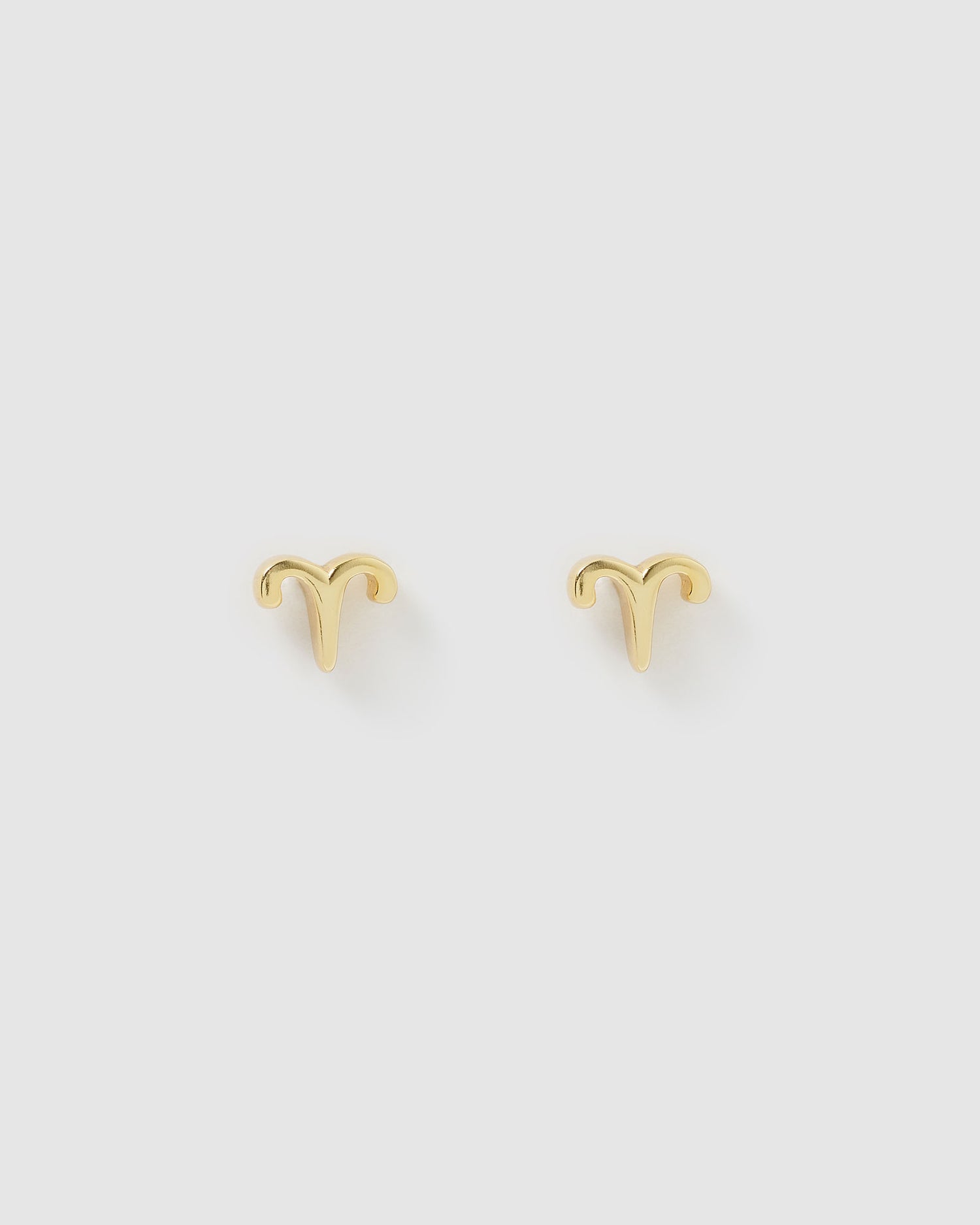 Izoa Aries Star Sign Symbol Stud Gold