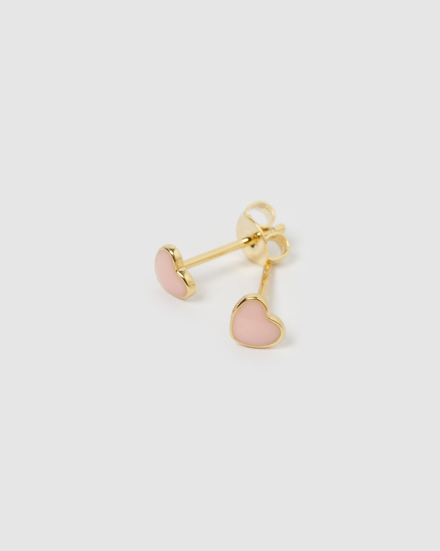 Izoa Autumn Stud Earrings Gold Pink