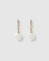 Izoa Ava Drop Earrings Gold Freshwater Pearl