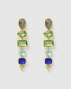 Izoa Alison Earrings Gold Green Blue