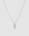 Izoa Alphabet Letter E Necklace Silver