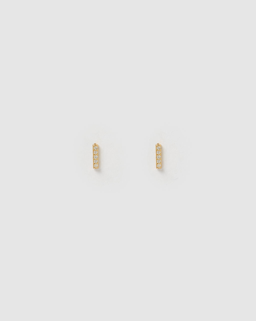 Izoa Alphabet Mini Letter I Stud Earrings Gold