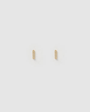 Izoa Alphabet Mini Letter I Stud Earrings Gold