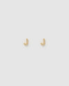 Izoa Alphabet Mini Letter J Stud Earrings Gold