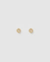 Izoa Alphabet Mini Letter O Stud Earrings Gold