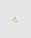 Izoa Alphabet Mini Letter C Stud Earrings Gold