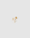 Izoa Alphabet Mini Letter I Stud Earrings Gold