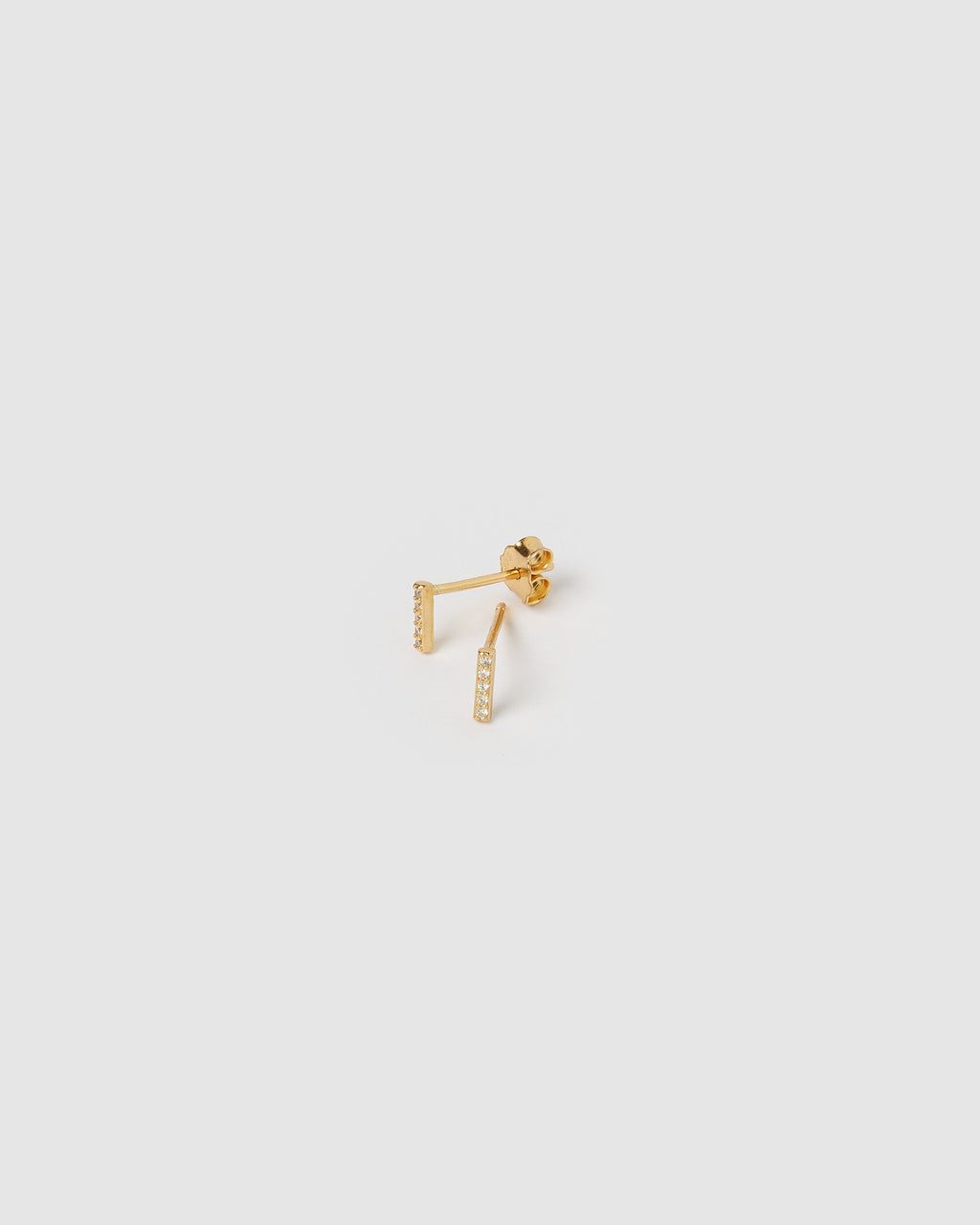 Izoa Alphabet Mini Letter I Stud Earrings Gold