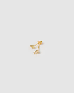 Izoa Alphabet Mini Letter P Stud Earrings Gold