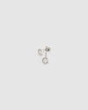 Izoa Alphabet Mini Letter C Stud Earrings Silver