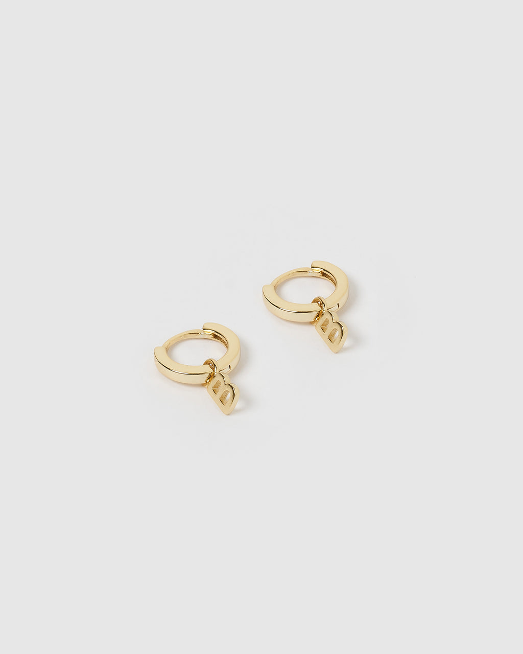 Izoa Alphabet Letter B Huggie Earrings Gold