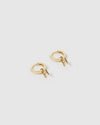 Izoa Alphabet Letter H Huggie Earrings Gold